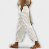 Zoey - Spausdintos kelnės su vynuogių lapų raštu