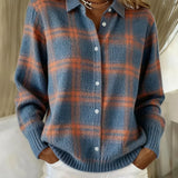 Ugnė - Švelni megzta marškiniai su langeliais