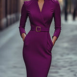 Iara | Rafinuotas Juodas Suknelė Su Diržu