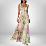 Penelope™ | Maxi suknelė iš šifono su sulankstytomis gėlėmis