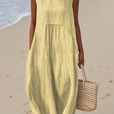 Franca | Rankovių neturintis medvilninis suknelė su kišenėmis