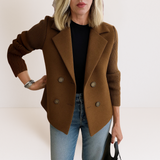 Marta™ | Elegantiškas Paltas Su Megztomis Rankovėmis