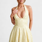 Halina - Midi suknelė su korsetu ir volanais