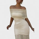 Vitoria - Ilga megztinė su atvirais pečiais