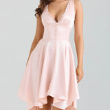 Élodie | Suknelė Romantiška Švelni Blizgi Satino & Delikati Nėriniai