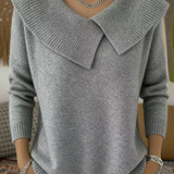 Skaistė - Šiltas megztinis su minkštu apykakle