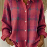 Ugnė - Švelni megzta marškiniai su langeliais