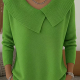 Skaistė - Šiltas megztinis su minkštu apykakle