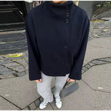 Elise | Prabangus Trumpas Dvigubas Mygtukas Paltas