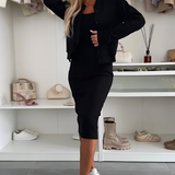 Tatiana | Midi suknelės ir kardigano komplektas
