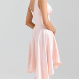 Élodie | Suknelė Romantiška Minkšta Blizgi Satinas & Delikati Nėriniai