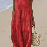 Franca | Rankovių neturintis medvilninis suknelė su kišenėmis