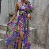 Whitney | Elegantiška ir Plati Suknelė Vienam Peties Vasaros Renginiams