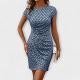 Emma - Trumpa rankovė su tulpės siluetu ir viso paviršiaus raštu