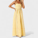 Isabel - Ilga dryžuota suknelė