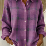 Ugnė - Švelni megzta marškiniai su langeliais