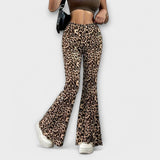 Leopardinės Bootcut Kelnės