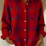 Ugnė - Švelni megzta marškiniai su langeliais