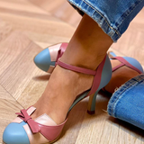 Bellarosa | Spalvoti šlepetės su mazgu ir dirželiais, su apvalia nosimi