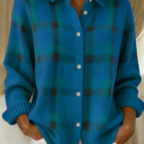 Ugnė - Švelni megzta marškiniai su langeliais