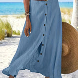 Ilga pusiau skaidri sijonas su iškirpte