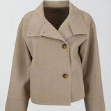 Elise | Prabangus Trumpas Dvigubas Mygtukas Paltas