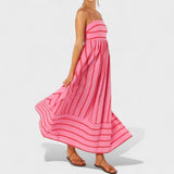 Isabel - Ilga dryžuota suknelė