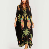 Alessandra | Ilga suknelė su juodais ir rožiniais araukais