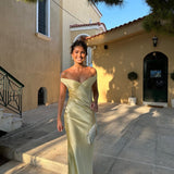 Bárbara | Maxi suknelė iš satino be nugaros