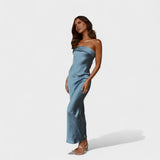 Carmen | Be rankovių satino suknelė