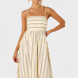 Isabel - Ilga dryžuota suknelė