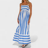 Isabel - Ilga dryžuota suknelė