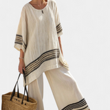 Noémia | Elegantiškas Lino Bambuko Daisy Komplektas