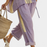 Lorena | Boho Komplektas Iš Lino Ir Bambuko, Elegantiška Levanda