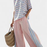 Cecília | Patogus bambuko lino komplektas Daisy rožinės spalvos