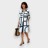 Helen™| Midi Suknelė Su Geometriniu Raštu