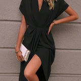 Kaye | Elegantiškas Midi Apvyniojimo Suknelė