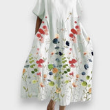 LILIANA | Ilga laisvalaikio suknelė su judėjimo laisve ir gėlių stiliumi vasaros dienoms