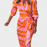 Louisa | Vasarinė Apvalkalo Suknelė su Lengvu Apykakle