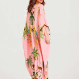 Alessandra | Ilga suknelė su juodais ir rožiniais araukais