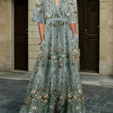 Romi - Elegantiška gėlių maksi suknelė