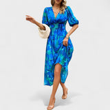 Clara – Elegantiškas Midi Gėlių Suknelė