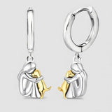 Šunų Apkabinimo Auskarai su Apvaliu Uždarymu