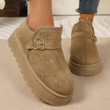 Aurora | Platforminiai batai iš dirbtinės zomšos su šiltu pamušalu ir neslystančiu padu