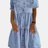 Bohemiškas Džinsinis Suknelė