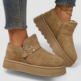 Aurora | Platforminiai batai iš dirbtinės zomšos su šiltu pamušalu ir neslystančiu padu