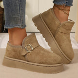 Aurora | Platforminiai batai iš dirbtinės zomšos su šiltu pamušalu ir neslystančiu padu