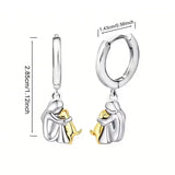 Šunų Apkabinimo Auskarai su Apvaliu Uždarymu