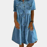 Bohemiškas Džinsinis Suknelė