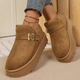 Aurora | Platforminiai batai iš dirbtinės zomšos su šiltu pamušalu ir neslystančiu padu